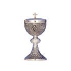 Silver ciborium with the Sacred Heart of Mary in relief