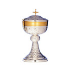 Silver ciborium with linear chiselling