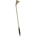 Candle snuffer with wooden handle and mobile bell
