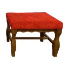 Chestnut bench with red upholstery