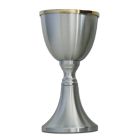 Goblet in matt silver metal with gold plating inside