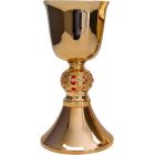 Goblet with gold plating and red stones