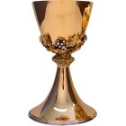 Chalice with smooth base and cup decorated with grapes