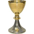 Goblet with silver plating and gold plating