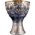 Chalice of the Last Supper in bronze with silver bath