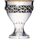 Silver chalice with embossed crown of thorns