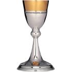 Silver goblet with gold decoration on base and cup