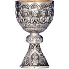 Silver chalice with the Last Supper in relief