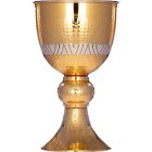 Silver chalice with simple carving and gold plating