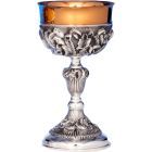 Silver chalice decorated with liturgical elements