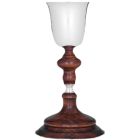 Silver goblet with knot and wooden base