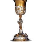 Silver chalice with golden reliefs