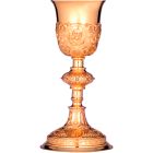 Silver chalice with the face of Jesus chiseled