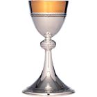 Smooth silver goblet with chiselled lines