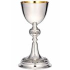 Smooth silver goblet with chiselled fish