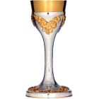 Plain silver goblet with golden bunches of grapes