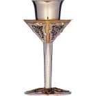 Modern silver goblet with polygonal cup