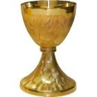 Metal chalice decorated with wavy lines