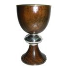 Chalice of silver and wood with 20 cm. Tall