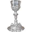 Silver plated bronze rococo chalice