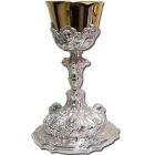 Rococo goblet in bronze with gold and silver plating