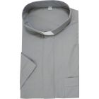 Clergy collar shirt | Light gray color | Short sleeve