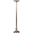 Smooth nickel-plated bronze candlestick with round base