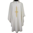 Chasuble with embroidered Cross | Four liturgical colors white
