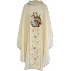 Damask chasuble with Saint Anthony embroidery