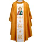 Wool and lurex chasuble with central embroidered stolon