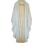 Chasuble in polyester with central stolon with beige gold details