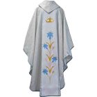 Marian chasuble with white embroidered central stolon