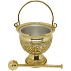 Holy Water Vessels with Hyssop golden color