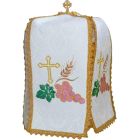 Ciborium cover embroidered with liturgical elements