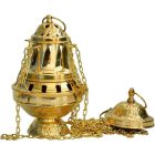 Golden color brass thurible with four chains