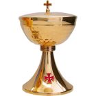 Ciborium with gold bath and enamelled red cross