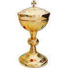 Ciborium with gold bath and embedded stones