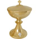 Communion ciborium made of gold metal