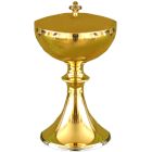 Metal ciborium with golden Italian bath