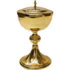 Metal ciborium with lid with Cross