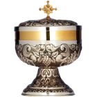 Silver ciborium with beveled grapes