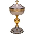 Silver and gold ciborium with circular base