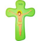 Green children&#39;s wall crucifix