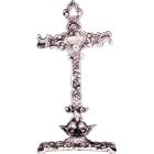 Silver baroque style table cross
