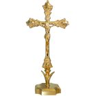 Golden crucifix for table with base