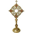 Bronze monstrance with Cross and circular base