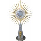 Cast monstrance with golden angel