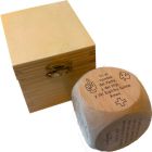 Dice to bless made of pine wood