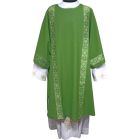 Diaconal dalmatic decorated with gold braid green