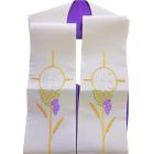 JHS embroidered liturgical stolon | Reversible white / purple